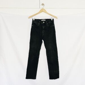 levi's black 724 high rise straight jeans